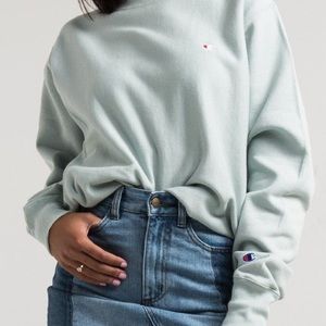 CHAMPION Crew Neck Sweatshirt — blue / mint green